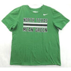 Nike North Texas Mean Green Shirt Men Large UNT Cotton Short Sleeve Athletic Cut